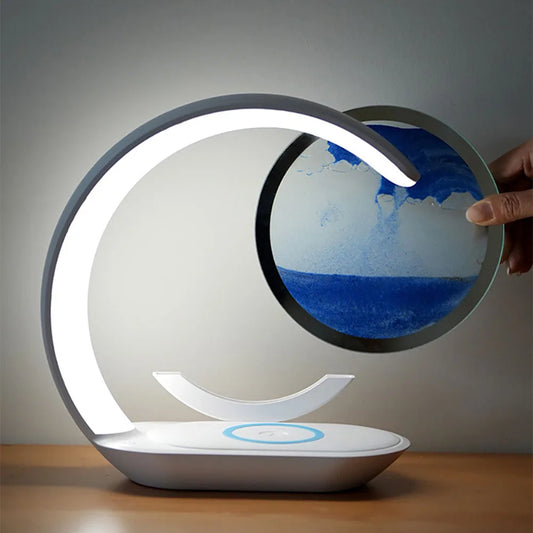 AuraSand™ – 3D Flowing Sand Lamp with Wireless Charging