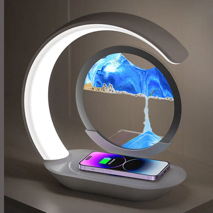 AuraSand™ – 3D Flowing Sand Lamp with Wireless Charging